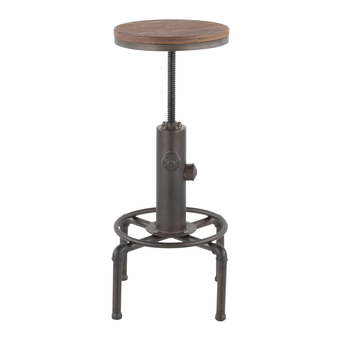 Industrial Barstool in Metal and Wood (Red) A710449