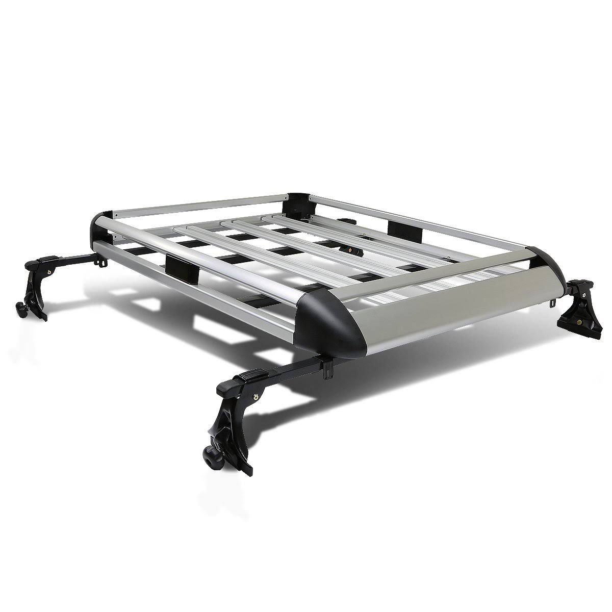 Silver Aluminum Roof Rack Cargo Carrier Basket Q3614
