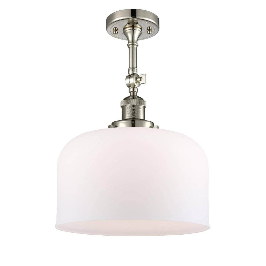 Large Bell 1 Light Semi Flush Mount (Nickel) A6268