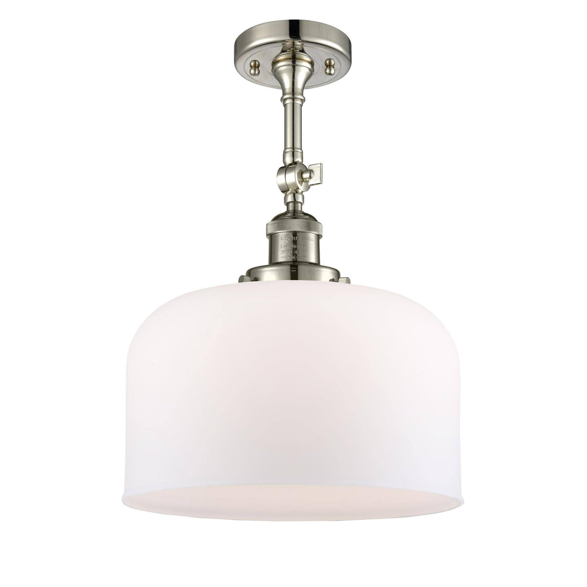 Large Bell 1 Light Semi Flush Mount (Nickel) A6268