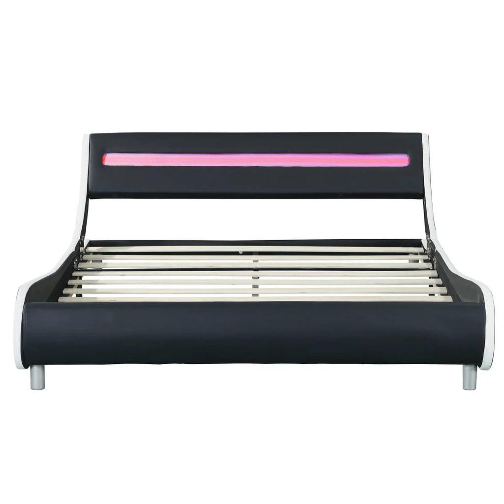 Faux Leather Upholstered Platform Bed Frame Queen Size G272834