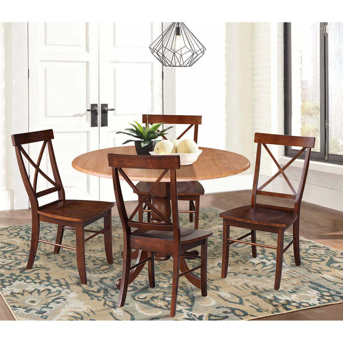 5 Piece Drop Leaf Dining Set with 4 Chairs L536015