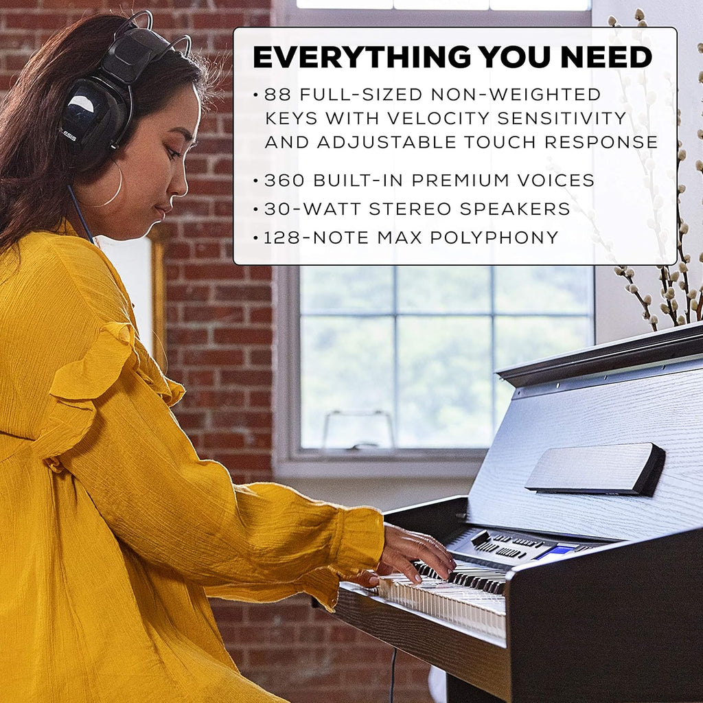 88-Key Digital Piano with Velocity-Sensitive Keys and Built-In Speakers B520821
