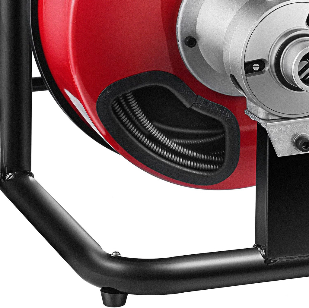 Drain Cleaning Machine 100Ft 3/8Inch Cable 370W Portable Electric Sewer Snake Drain Auger Cleaner with 8 Cutter Foot Switch H297
