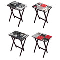 Paris Cafe TV Trays with Stand, Set of 4 V443498
