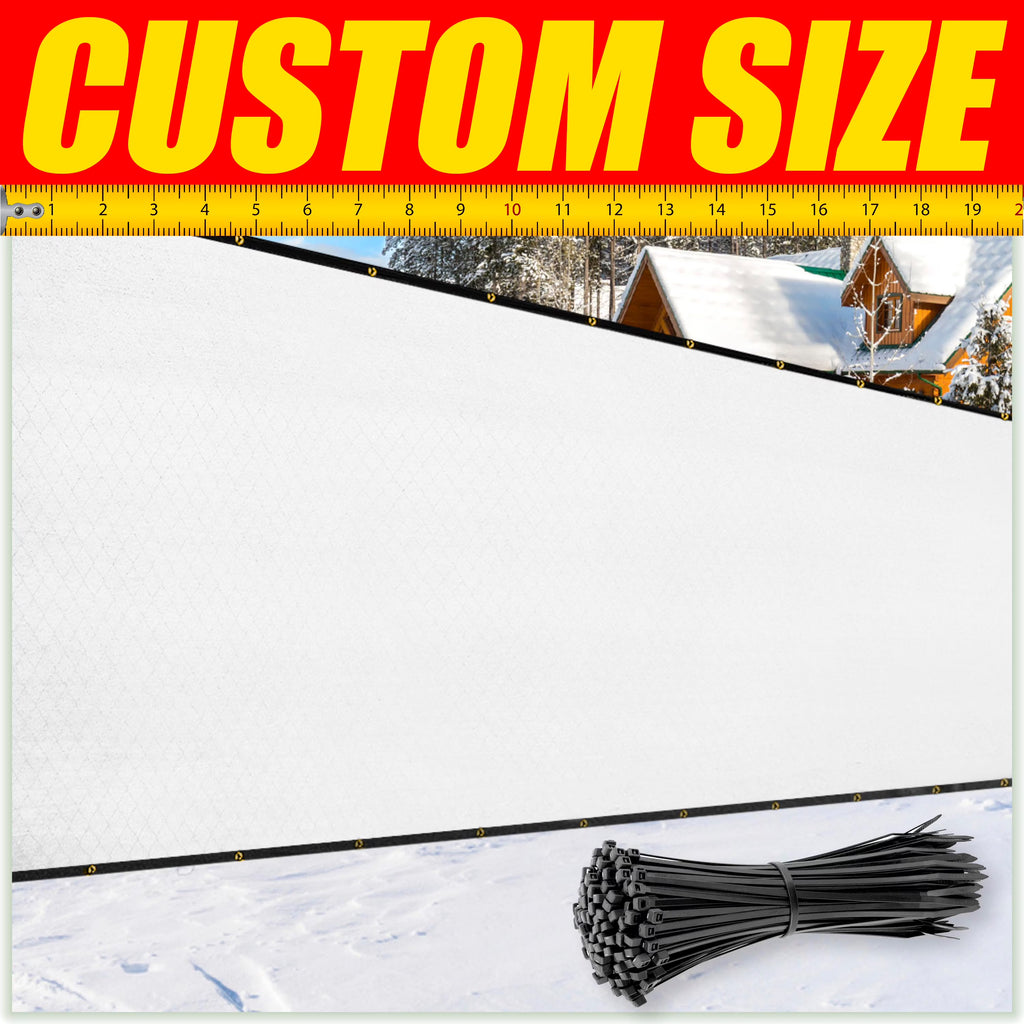 White Fence Privacy Screen Windscreen with Grommets Q6121
