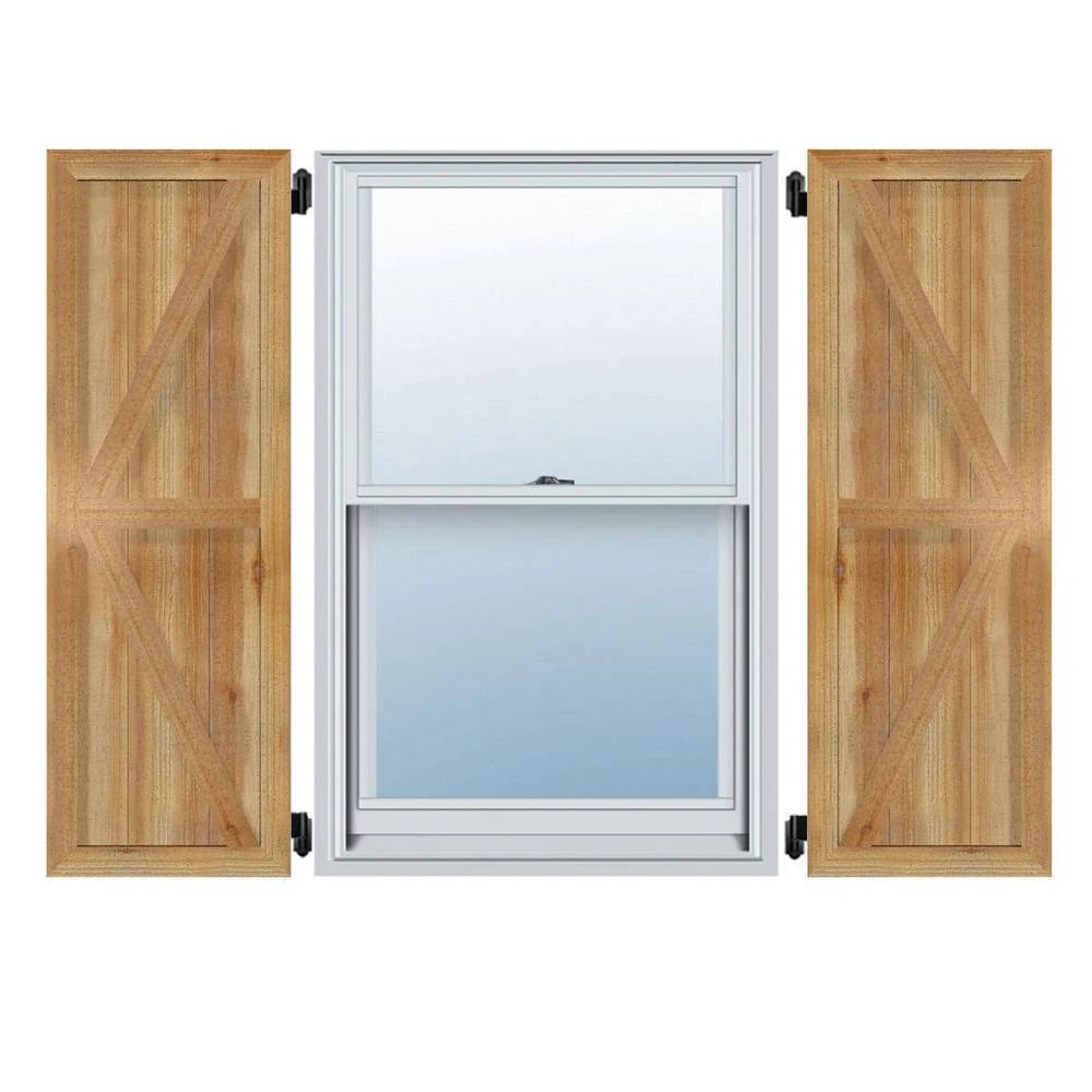 Framed Board-n-Batten Shutters with Z-Bar, Rough Sawn Western Red Cedar C728