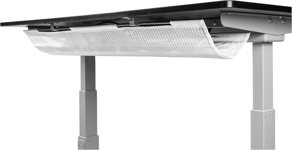 Gray Desk Cable Management Tray with 12 Adjustable Straps R79808