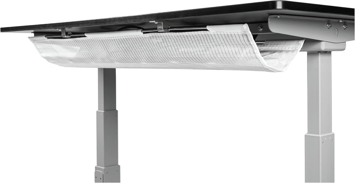 Gray Desk Cable Management Tray with 12 Adjustable Straps R79808