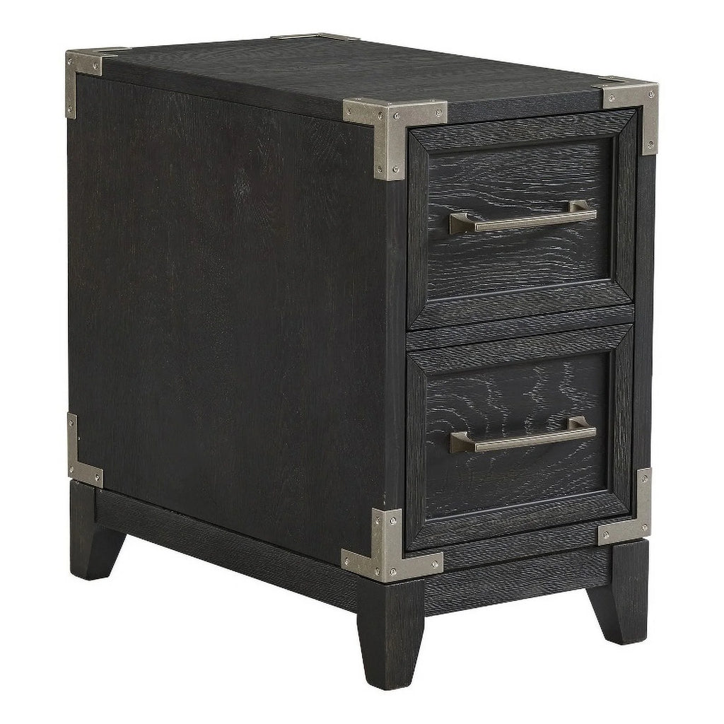 Black Wood Chairside Table T437