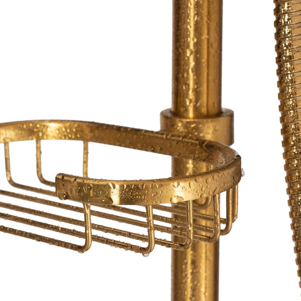 Brushed Gold 8" Rain Showerhead 5-Function Hand Shower Shower System U182439