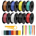 22 Gauge Stranded Tinned Copper Silicone Electrical Wire Spool, 50ft, 8 Colors B4855