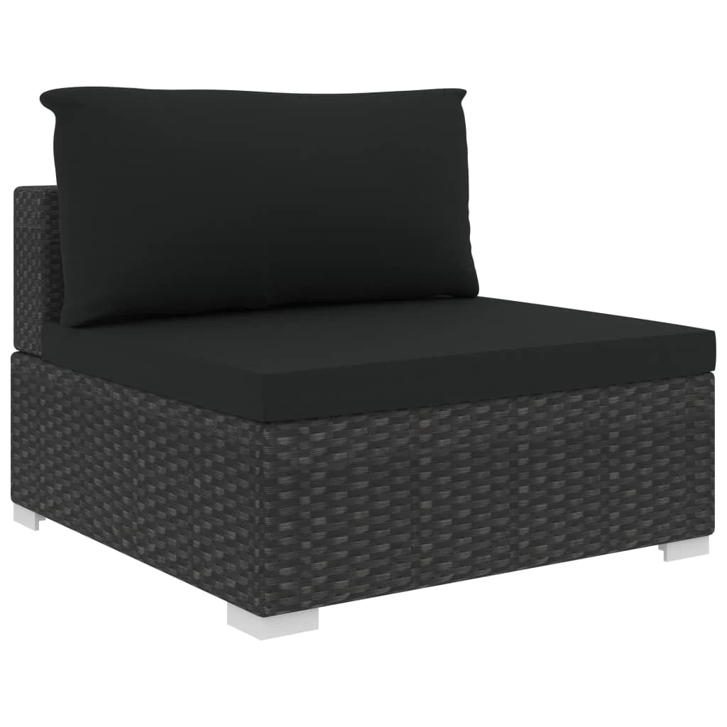 13 Piece Poly Rattan Outdoor Sectional Sofa Set with Coffee Table Ottoman and Armchair J749645
