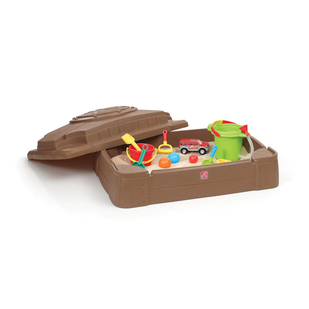 Brown Plastic Kids Sandbox with Cover H886
