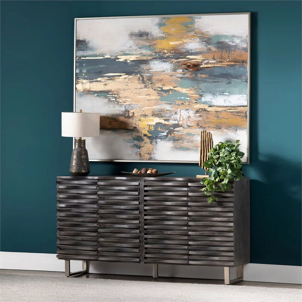 Mango Wood 4 Door Grey Sideboard W51623