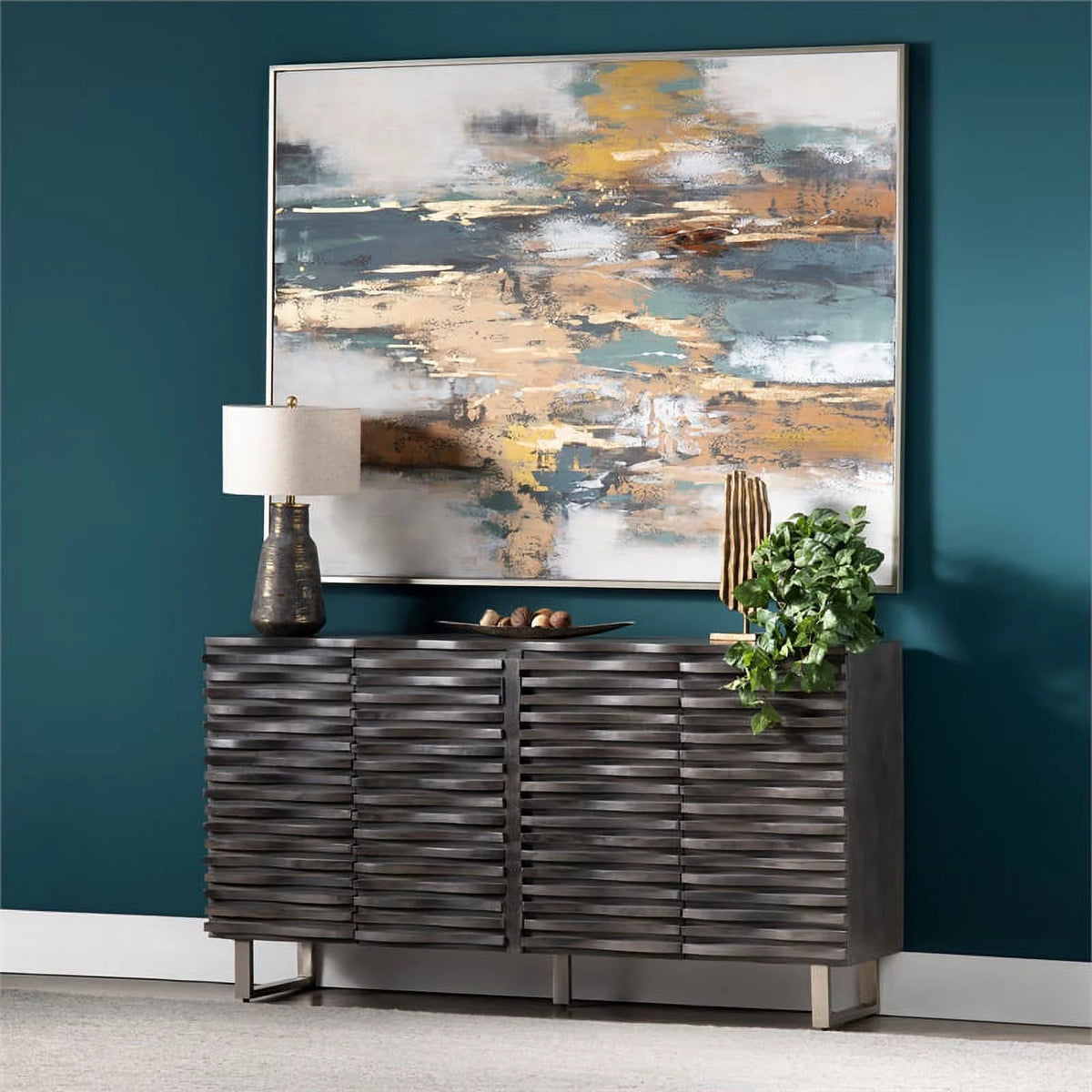 Mango Wood 4 Door Grey Sideboard W51623