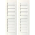 12 in. x 25 in. Primed Pine Louvered Shutters Pair Z992972