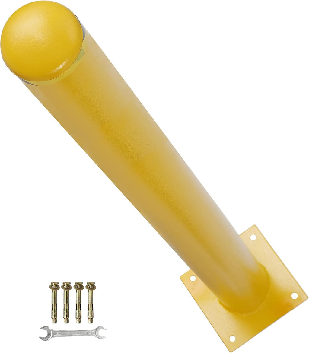 2Packs 48" Height Safety Bollard Yellow Powder Coat Parking Post with 4 Anchor Bolts Q146513