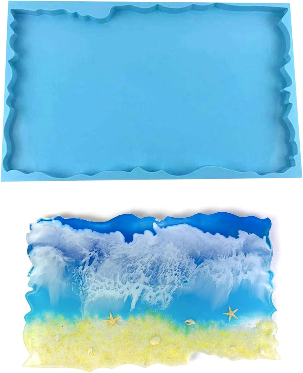 Large Irregular Rectangle Silicone Mold, Blue, approx. 46x28.8x2.5cm T8022