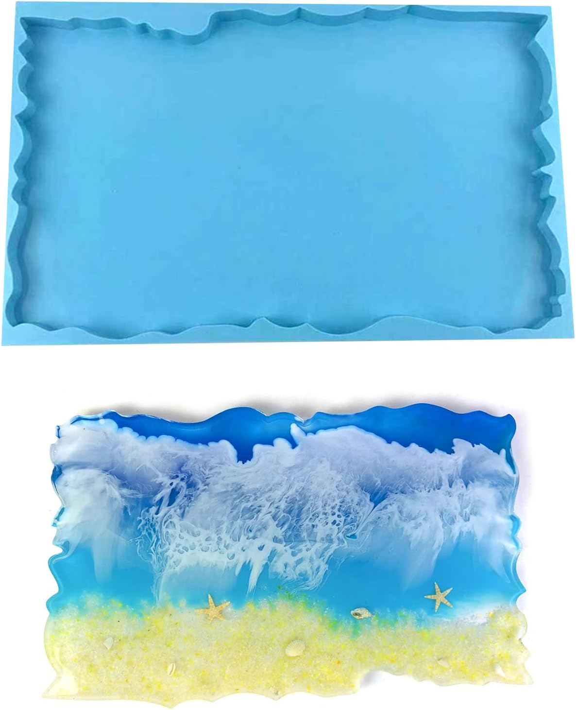 Large Irregular Rectangle Silicone Mold, Blue, approx. 46x28.8x2.5cm T8022
