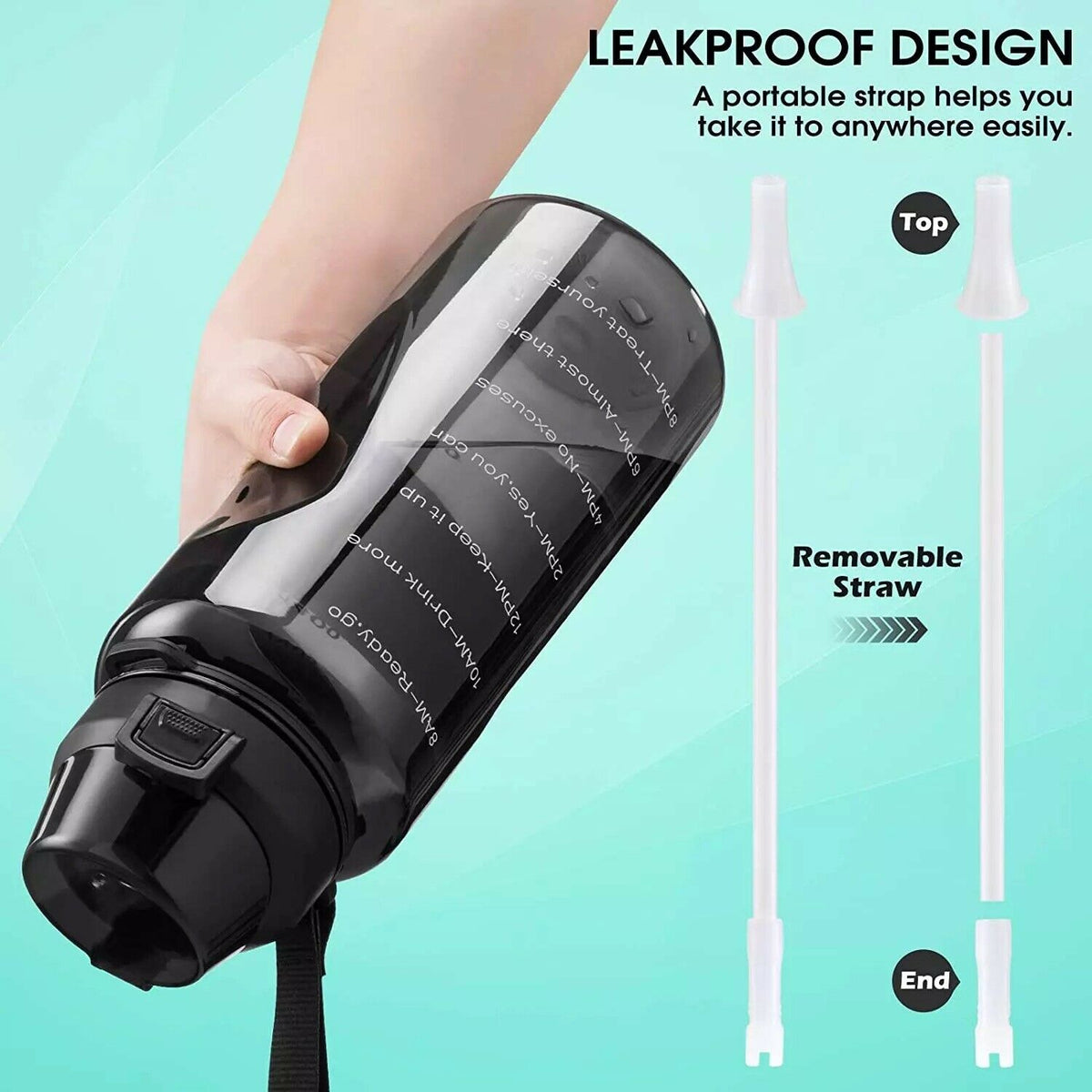 BPA Free 2.2L Water Bottle with Straw Z2472