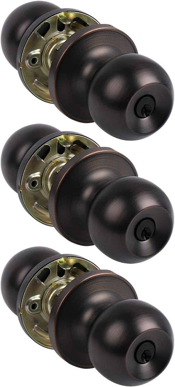 Oil Rubbed Bronze Door Knob Set with Concealed Screws J209