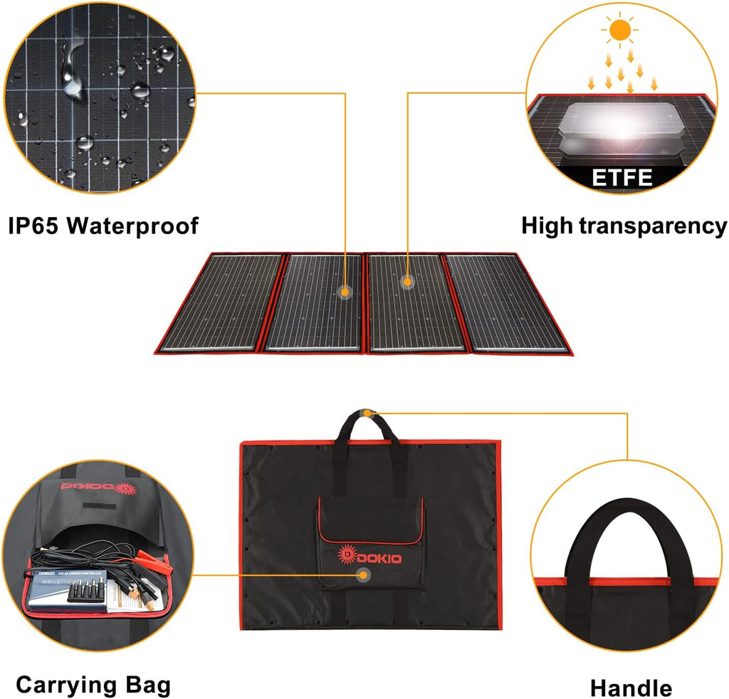 220W 18V Portable Foldable Solar Panel Kit with Controller C484