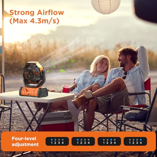 20000mAh Rechargeable Camping Fan with LED Lantern I171