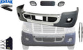 Chrome Bumper with Fog Light hole, Fog Light Pair, License Holder, 2x Windshield Wipers, 3x Face Masks X1613