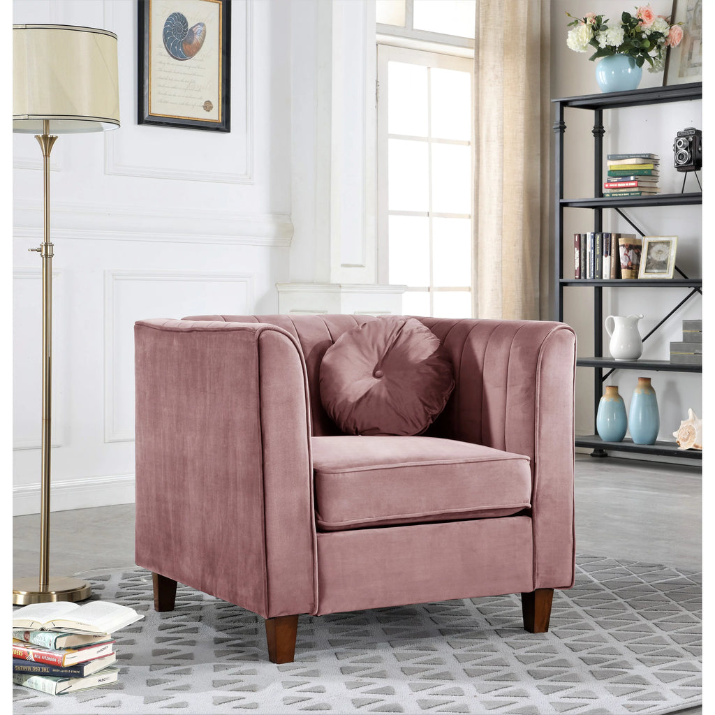 Black Velvet Chesterfield Chair T8556