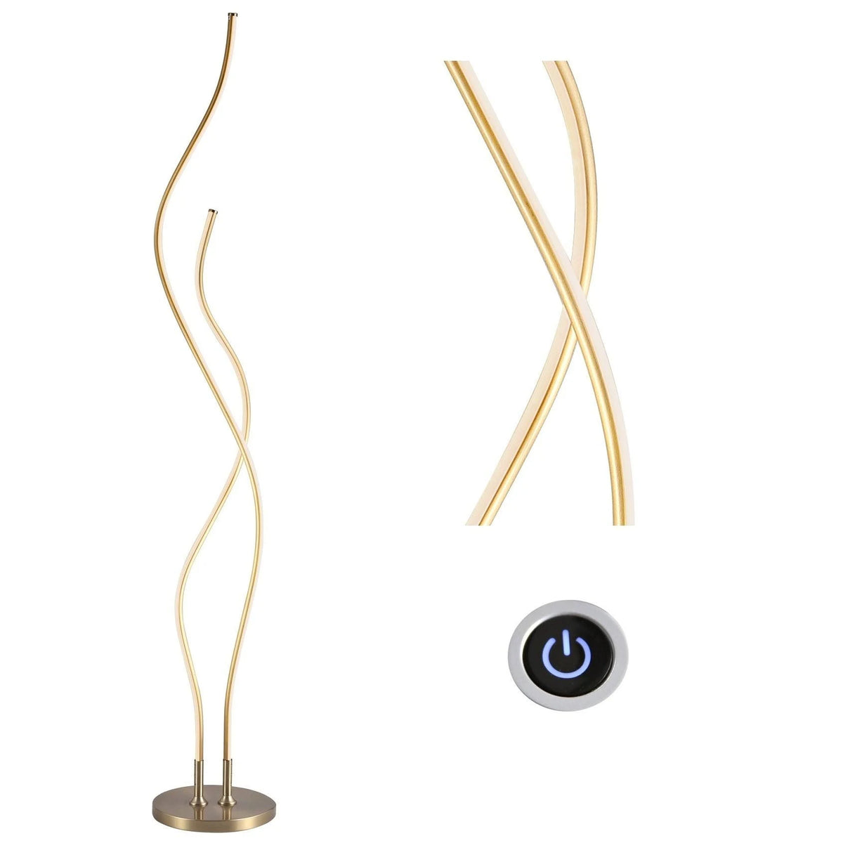 Gold LED Integrated Floor Lamp O726230