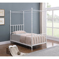 White Twin Canopy Bed K498