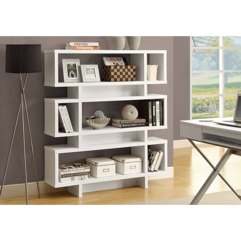 White Contemporary Rectangular Bookcase M7298