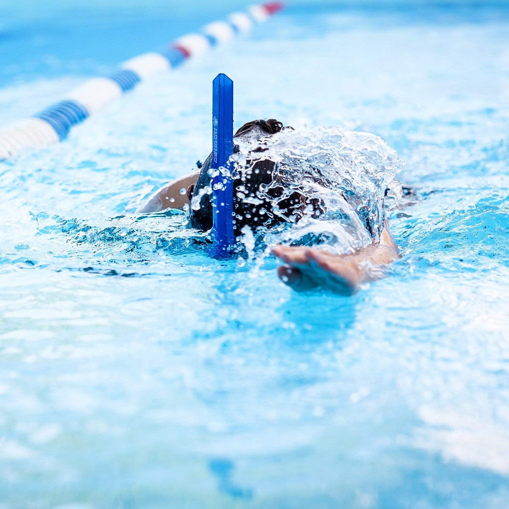 Blue Center Mount Snorkel with Silicone Mouthpiece and One-Way Purge Valve C30816