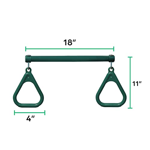 18" Trapeze Swing Bar & 48" Heavy Duty Chain with Locking Carabiners Outdoor Play Equipment (Blue) C654209