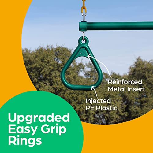 18" Trapeze Swing Bar & 48" Heavy Duty Chain with Locking Carabiners Outdoor Play Equipment (Blue) C654209