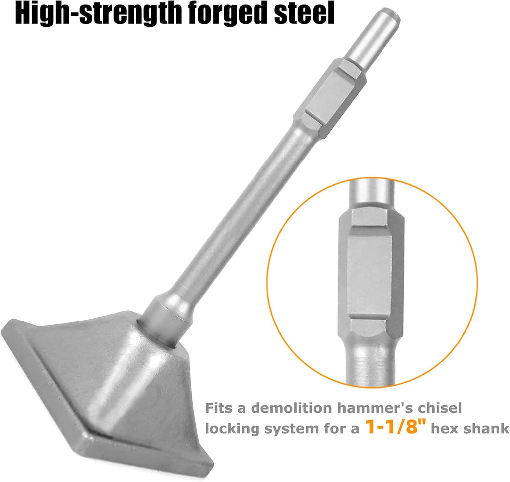 1-1/8" Tamper Shank with 6x6" Plate for Jack Hammer Bit V284