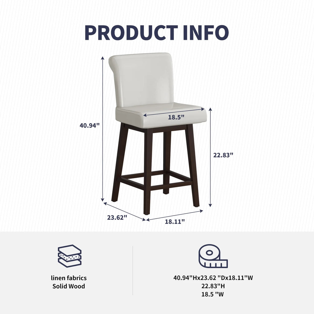 White Swivel Bar Stools Set of 2 S9597