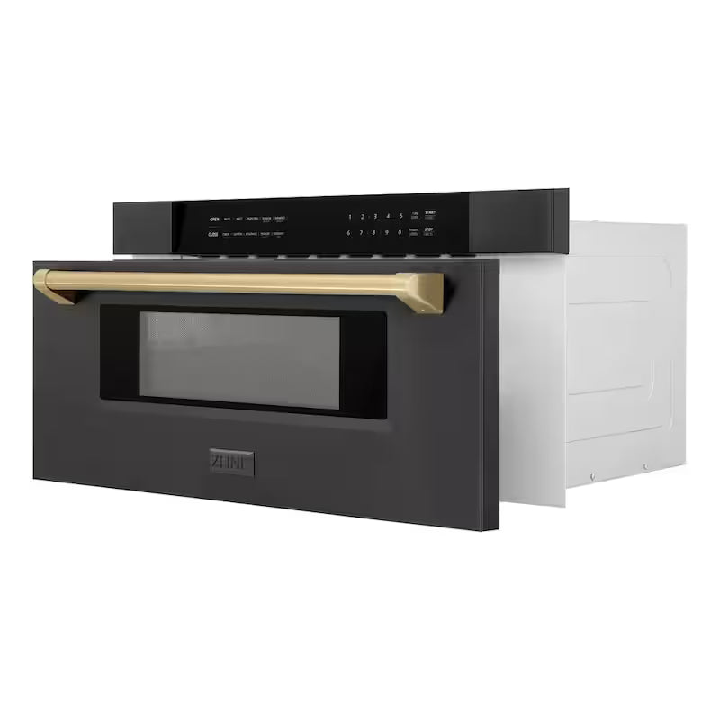 Built-In Microwave Drawer in Black Stainless Steel L897310