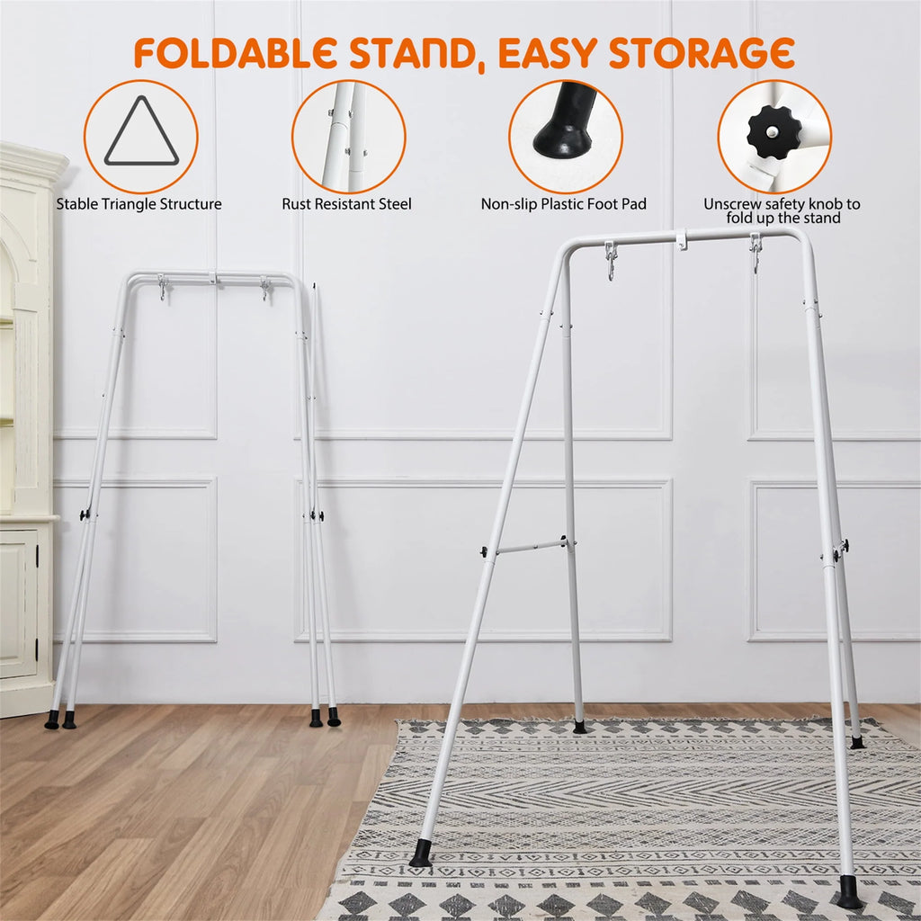 2 in 1 Toddler Metal Swing Set and Baby Jumper with Stand A69685