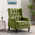 Pink Tufted Linen Accent Chair with Wooden Legs S799