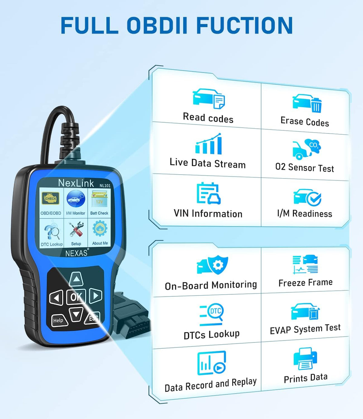 OBD2 Scanner Code Reader with Protective Case, Pack of 2 F6601