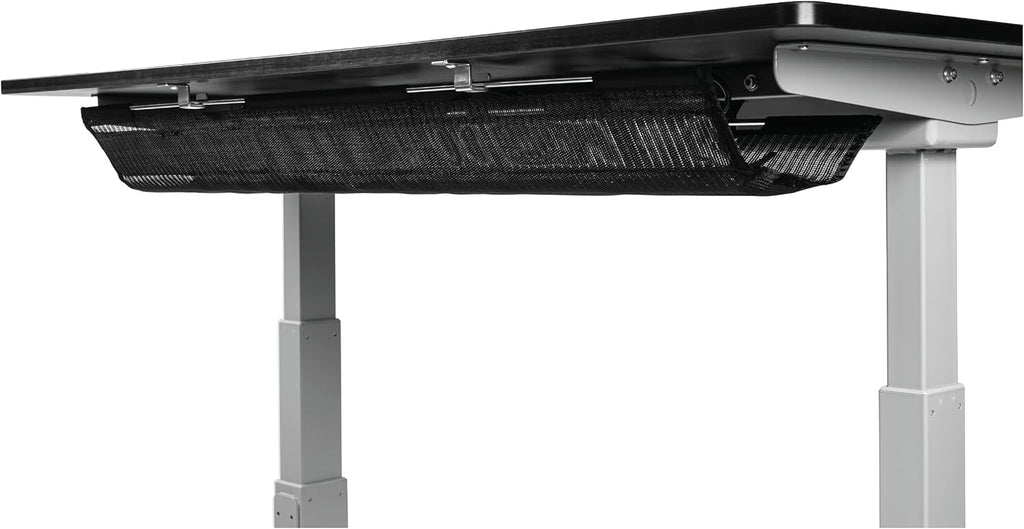Gray Desk Cable Management Tray with 12 Adjustable Straps R79808