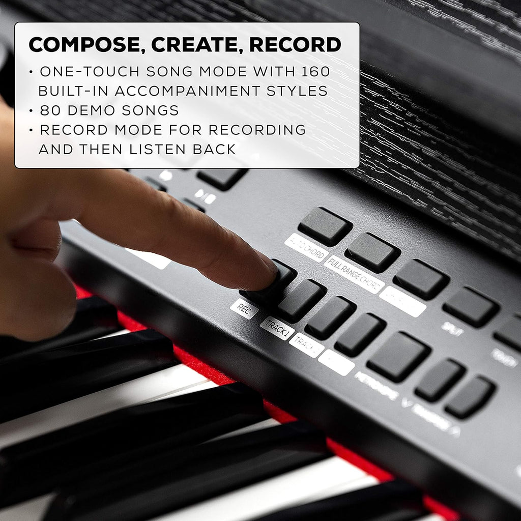 88-Key Digital Piano with Velocity-Sensitive Keys and Built-In Speakers B520821