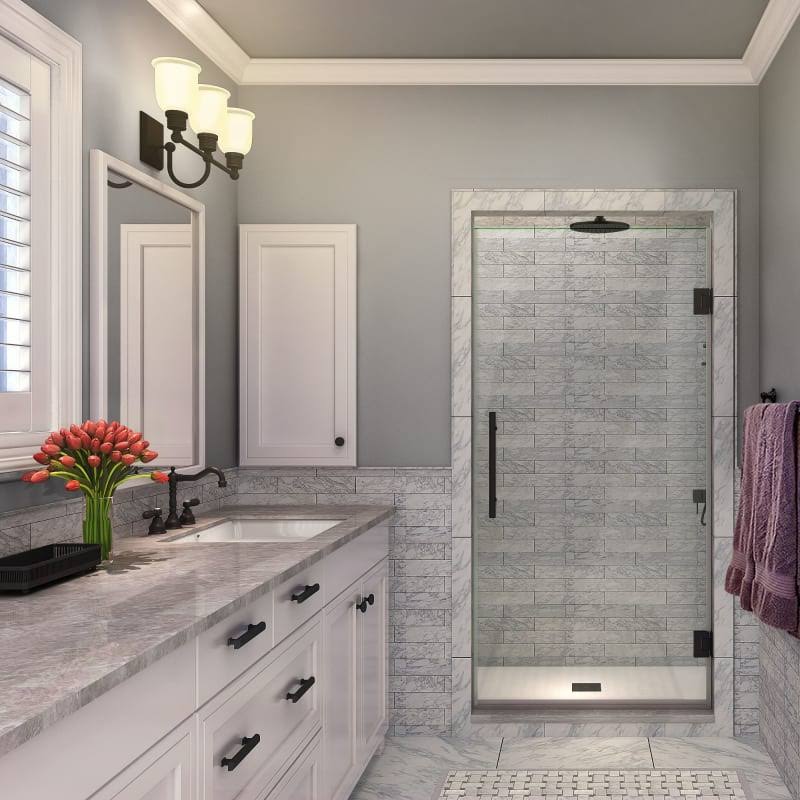 Bronze Frameless Hinged Shower Door A531706