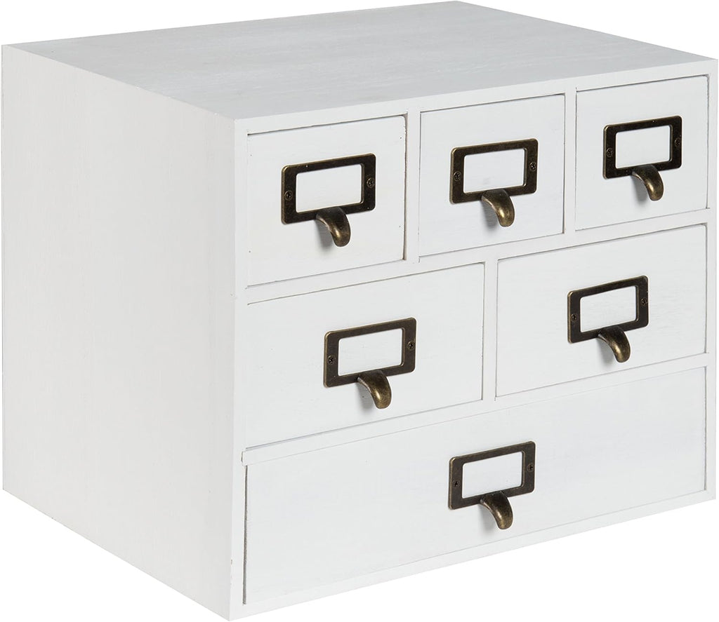 Rustic White Wood Desk Drawer Set with Letter Holder P3291