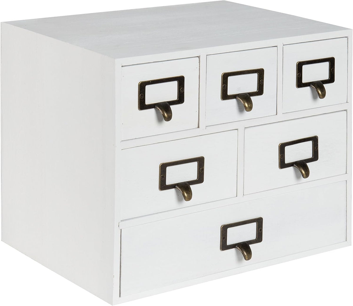 Rustic White Wood Desk Drawer Set with Letter Holder P3291