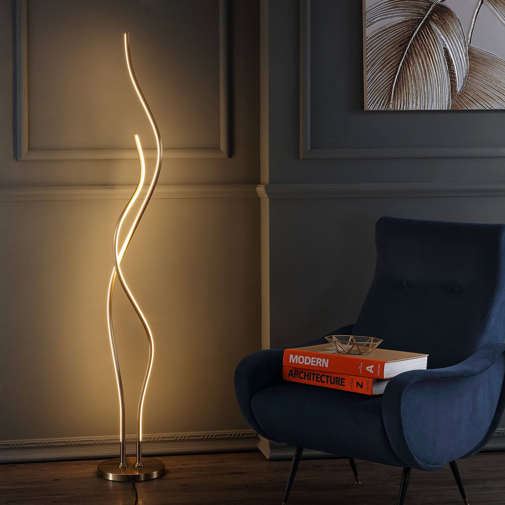 Gold LED Integrated Floor Lamp O726230