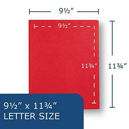 Red 2-Pocket Folders with Prongs, 25/Box H938353