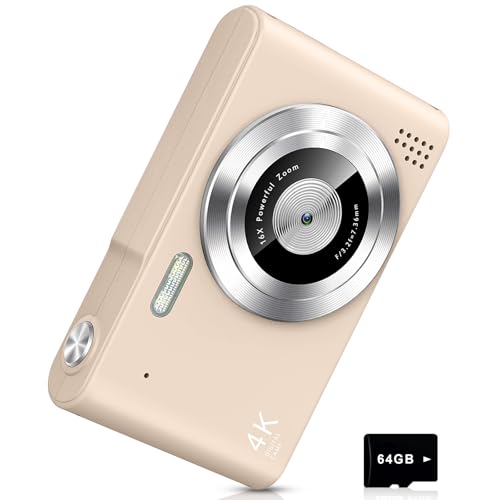 Pink 4K 48MP Point and Shoot Digital Camera with 64GB SD Card E8159